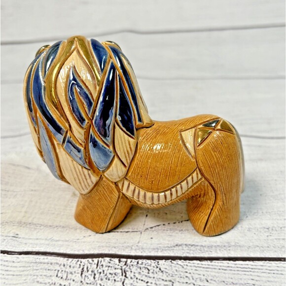 DE ROSA LION Figure Artesania Rinconada Gold ENAMEL Paperweight URUGUAY DEROSA - Picture 2 of 5